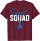 Colon Cancer Awareness Support Squad Blue Ribbon T-Shirt - T-Shirt | Maroon