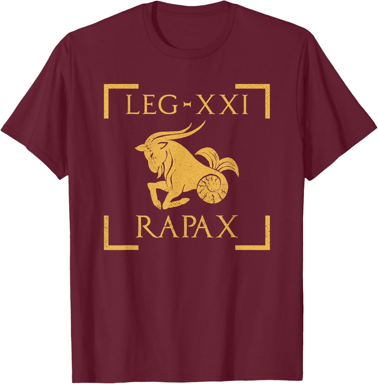 Legio XXI Rapax Capricorn Emblem Roman Legion T-Shirt - T-Shirt | Maroon