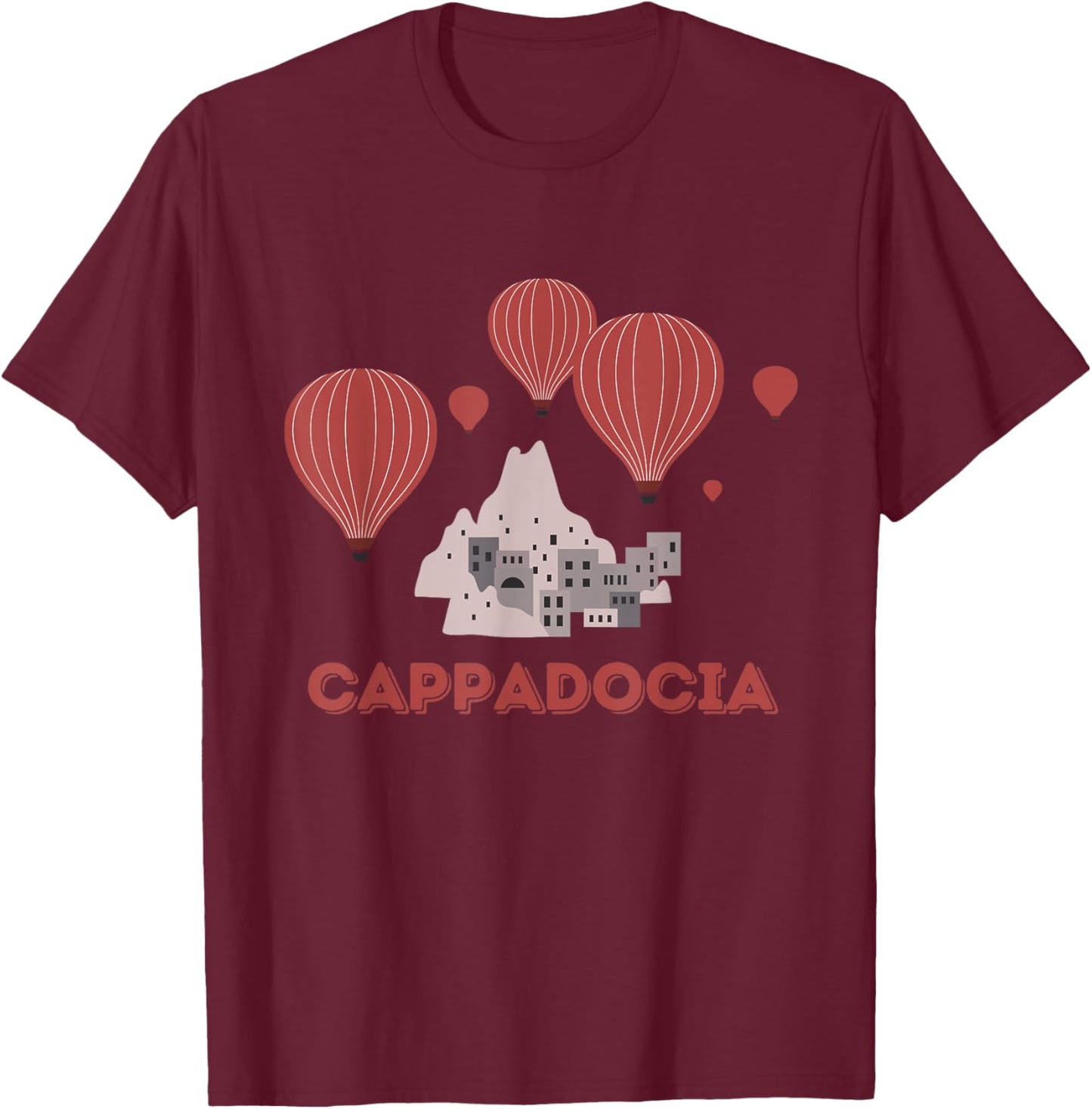 Cappadocia Travel Turkey Cappadocia Art Souvenir T-Shirt - T-Shirt | Maroon