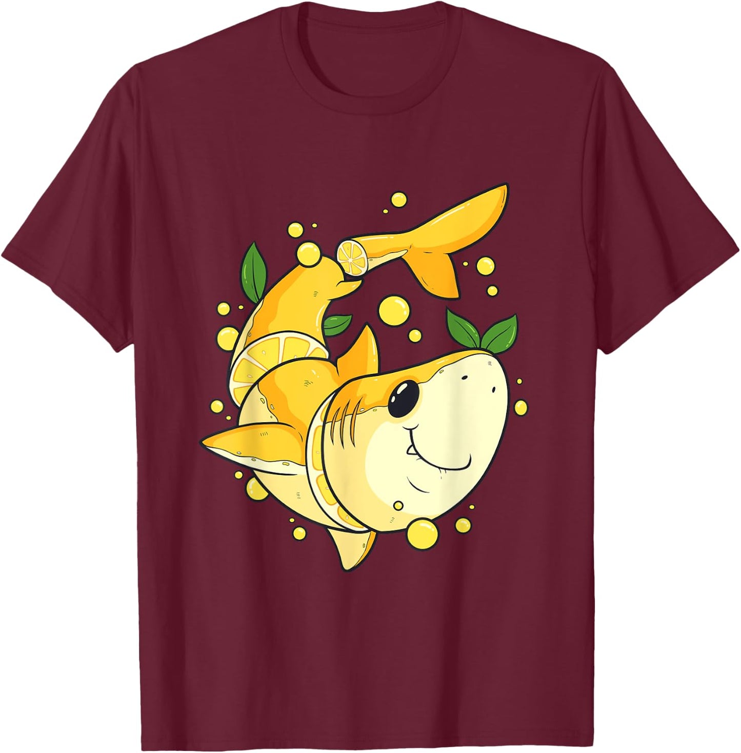 Funny Chopped Lemon Shark Word Game Shark Gift T-Shirt - T-Shirt | Maroon