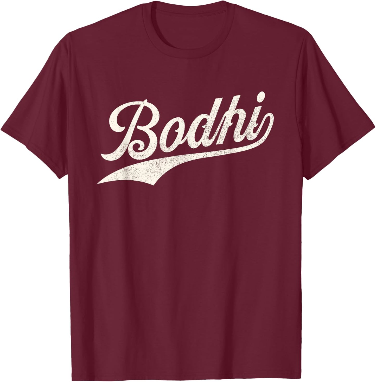 Bodhi Name, Retro Vintage Bodhi Given Name Distressed T-Shirt - T-Shirt | Maroon