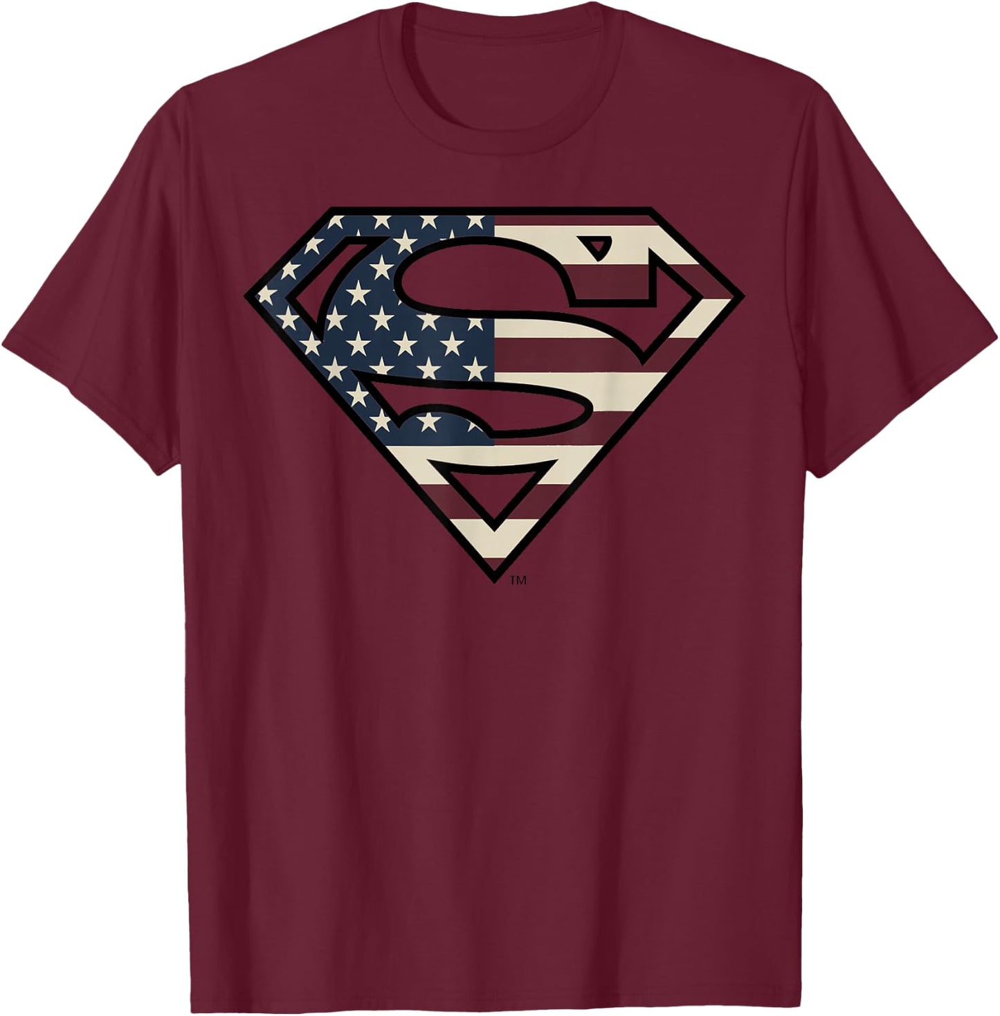 DC Comics Superman Vintage Flag Logo T-Shirt - T-Shirt | Maroon