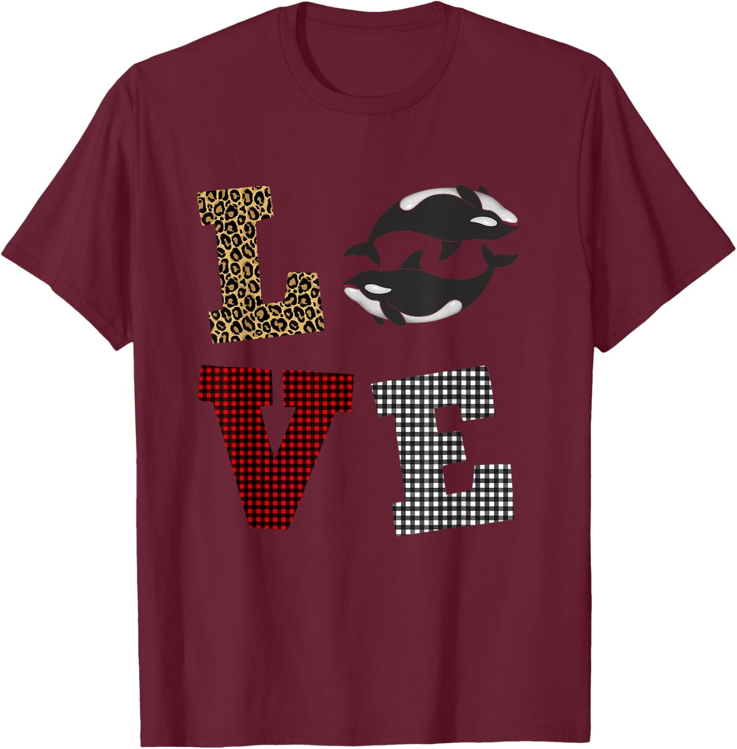 Orca Killer whale Lover Valentines day Gift kids T-Shirt - T-Shirt | Maroon