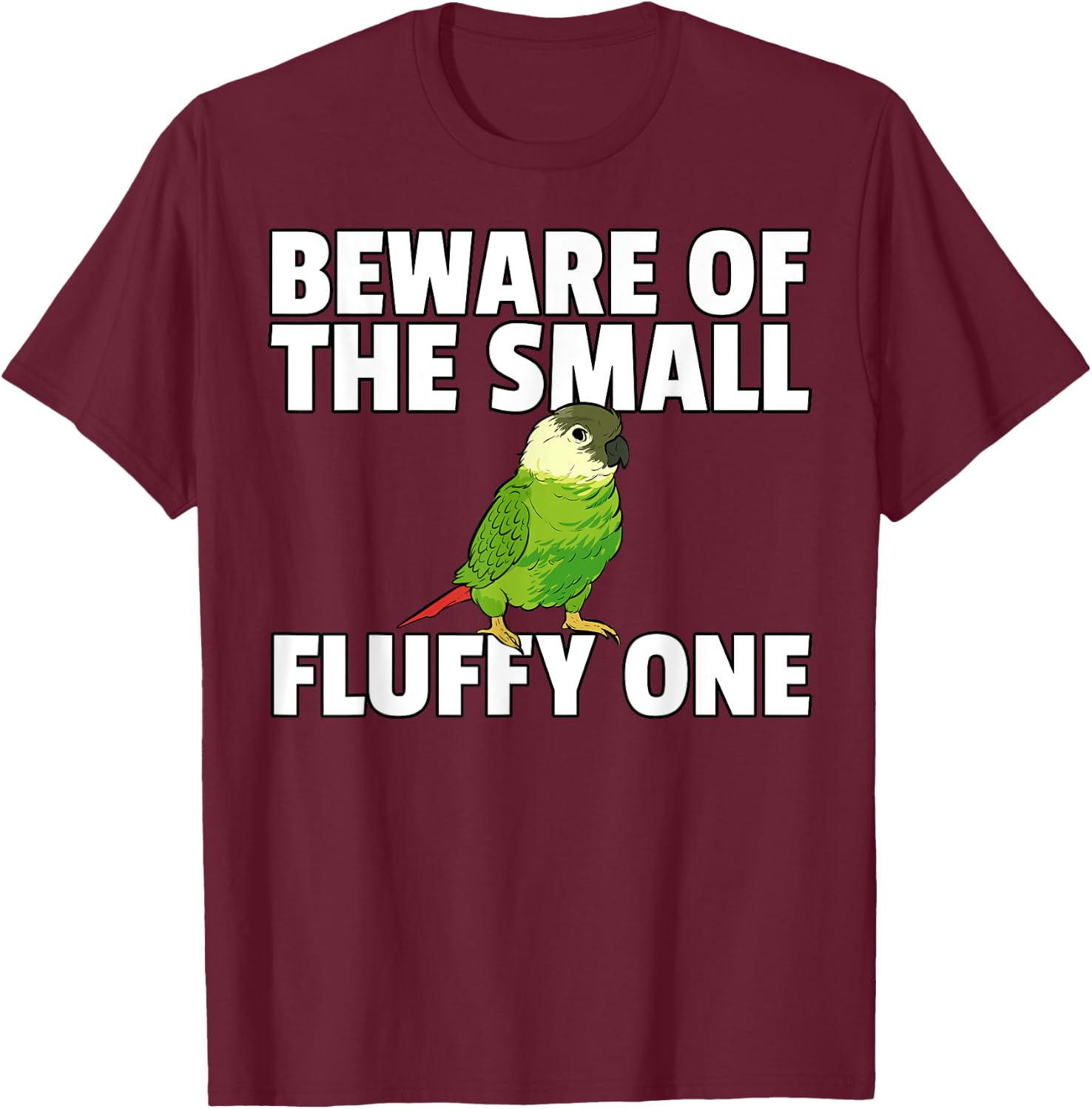 Green Cheek Conure T-Shirt - T-Shirt | Maroon