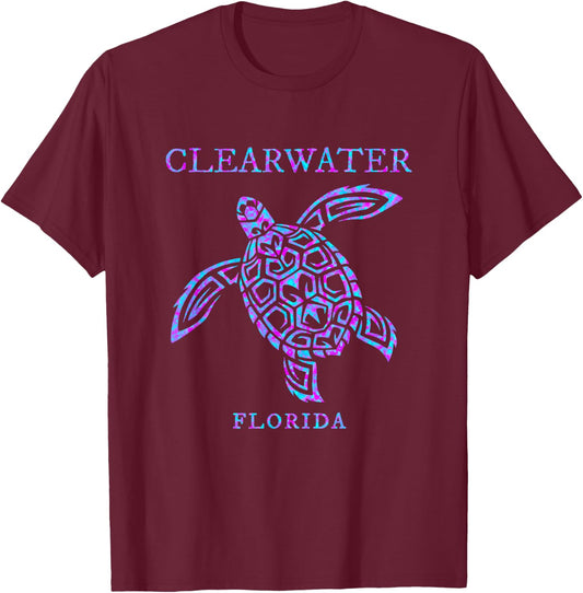 Clearwater Florida Sea Turtle Vacation Souvenir Boys Girls T-Shirt - T-Shirt | Maroon