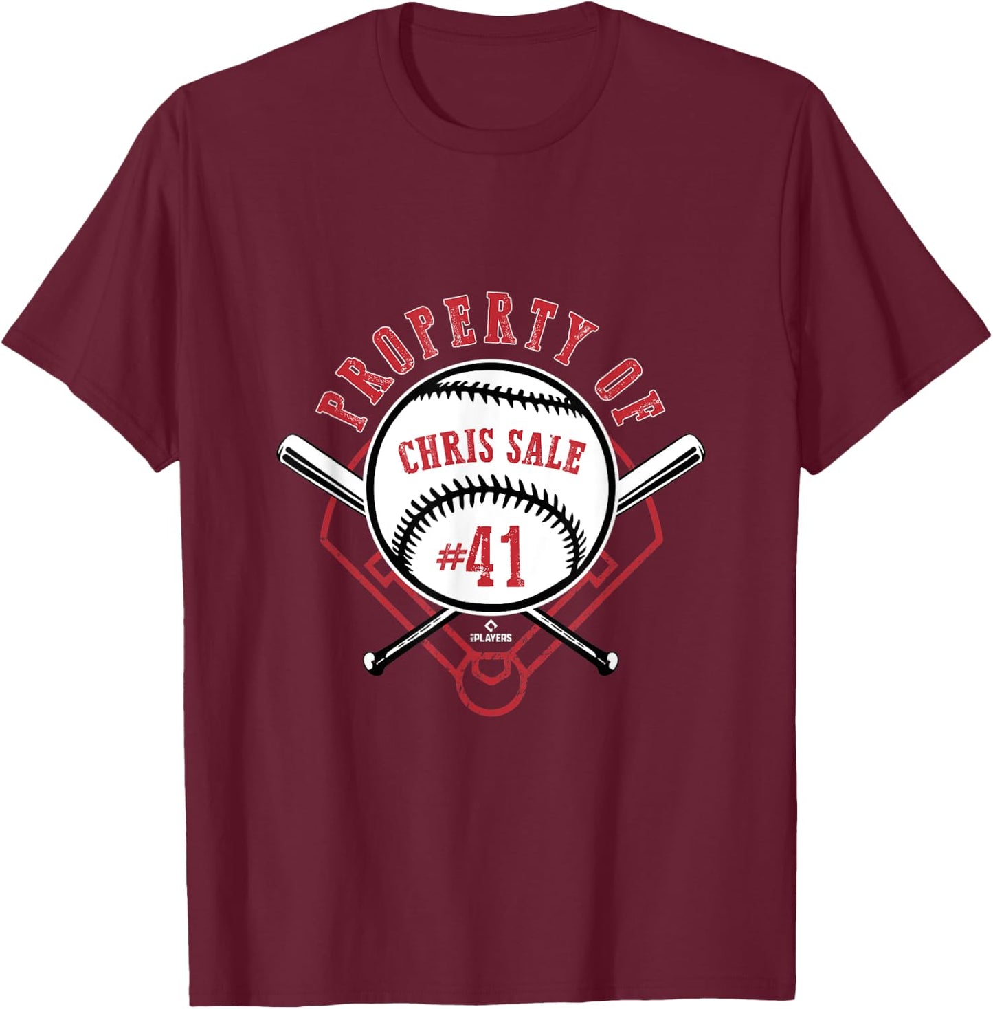 Property Of Chris Sale T-Shirt - T-Shirt | Maroon