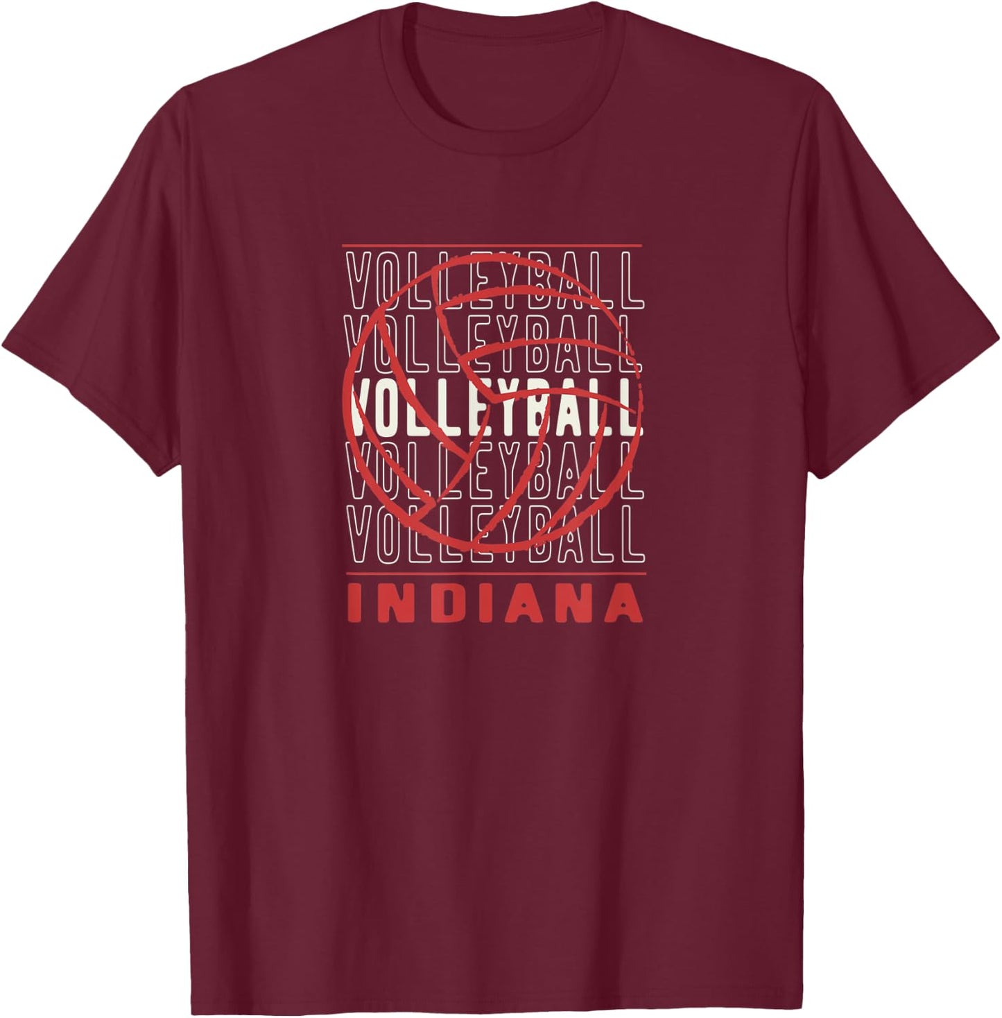 Volleyball Indiana T-Shirt - T-Shirt | Maroon