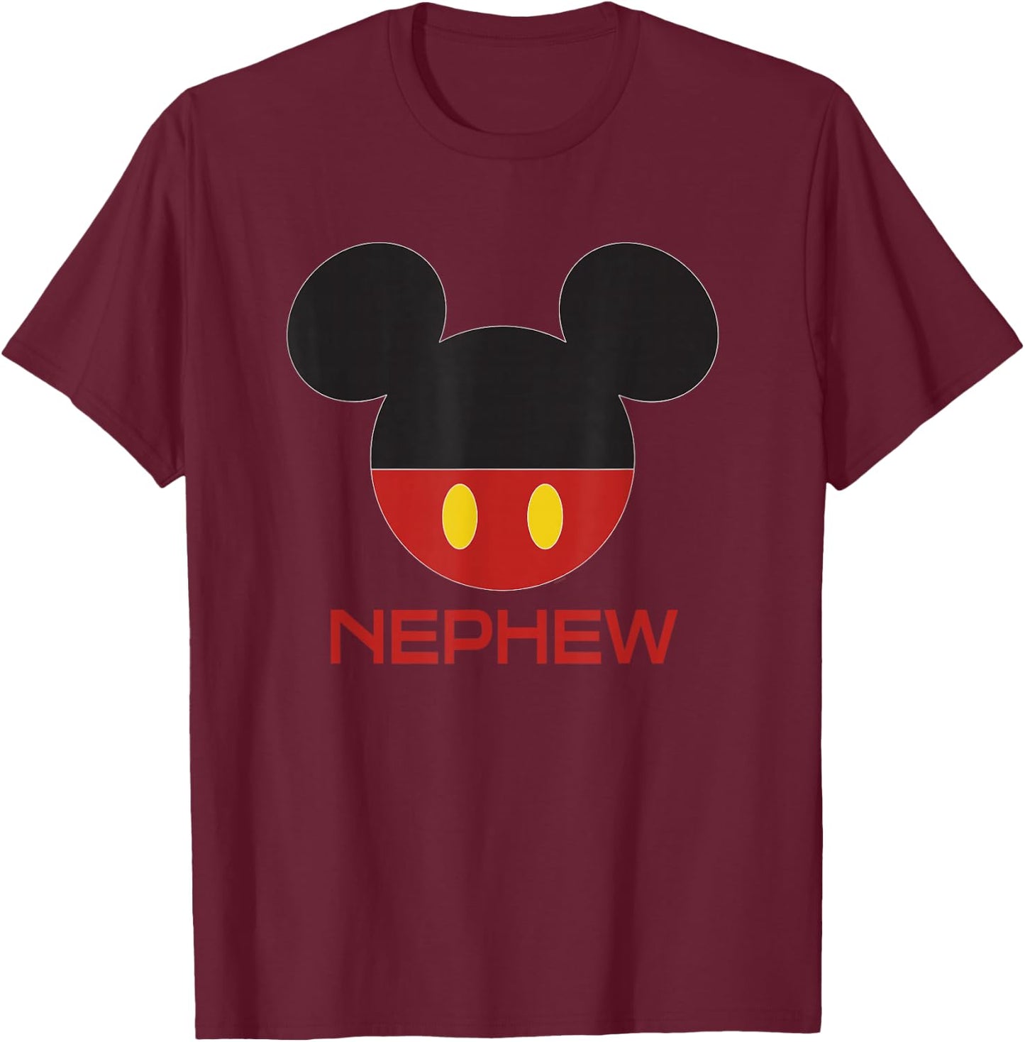 Disney Mickey Mouse Red Shorts Icon Nephew Family T-Shirt - T-Shirt | Maroon