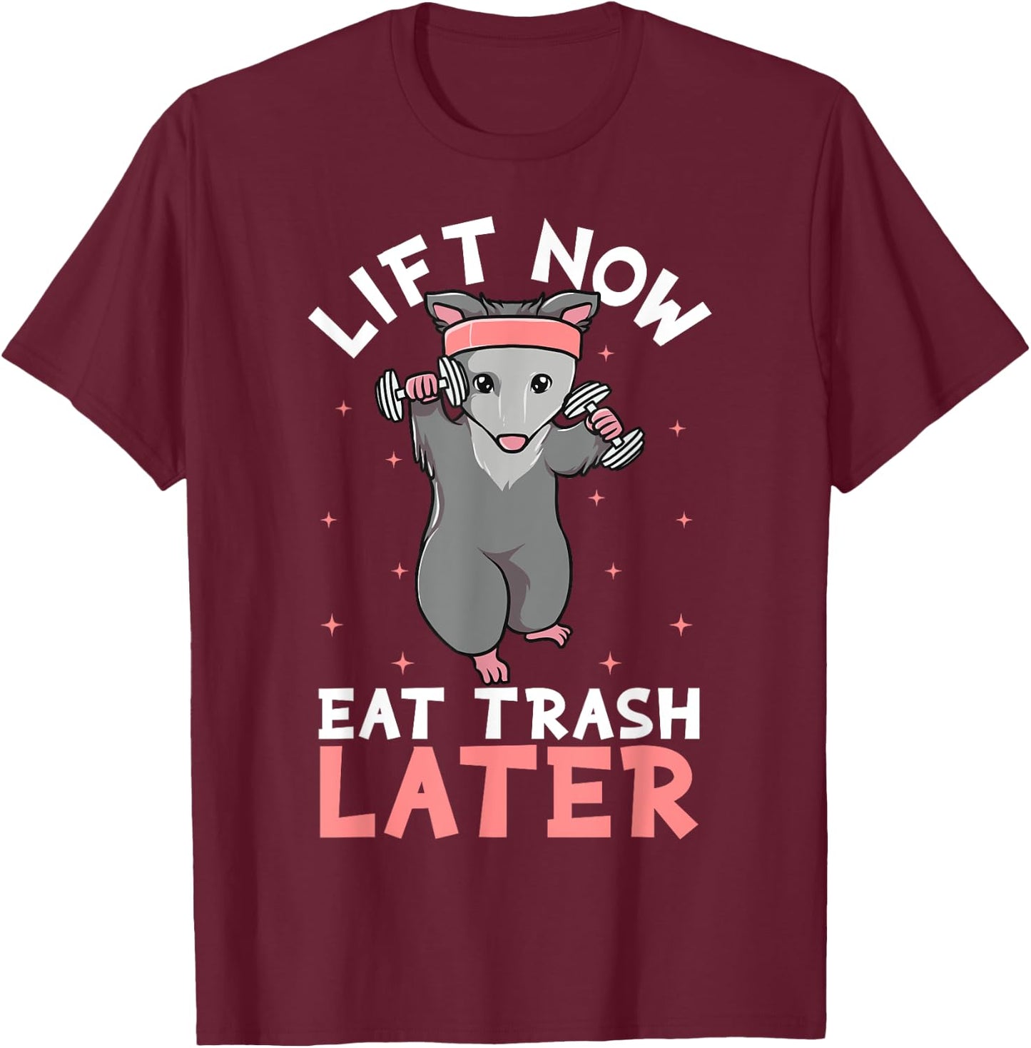Lifting Opossum Funny Workout Gift Bodybuilding T-Shirt - T-Shirt | Maroon