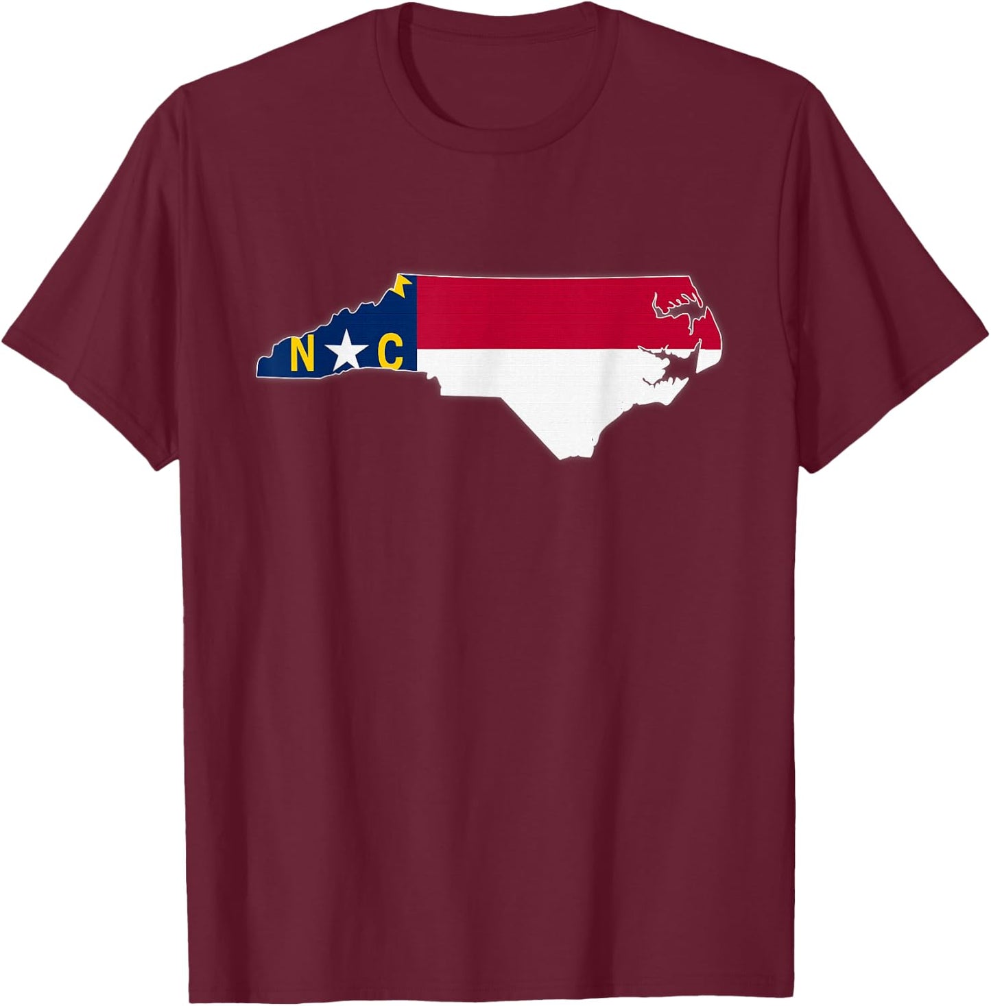 NORTH CAROLINA STATE MAP NORTH CAROLINA NC Flag Roots Gift T-Shirt - T-Shirt | Maroon