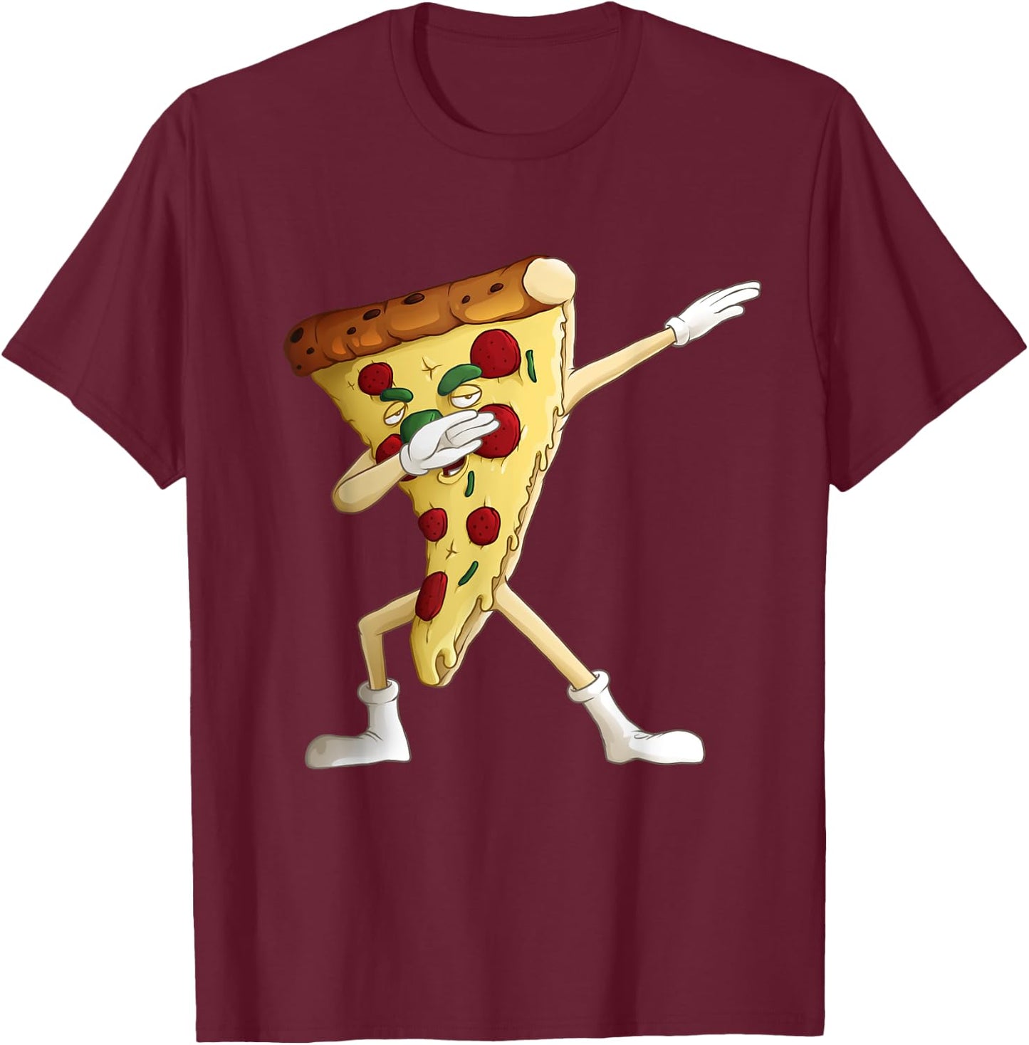Cool Dabbing Pizza | Funny Italian Pie Hip-Hop Dancer Gift T-Shirt - T-Shirt | Maroon
