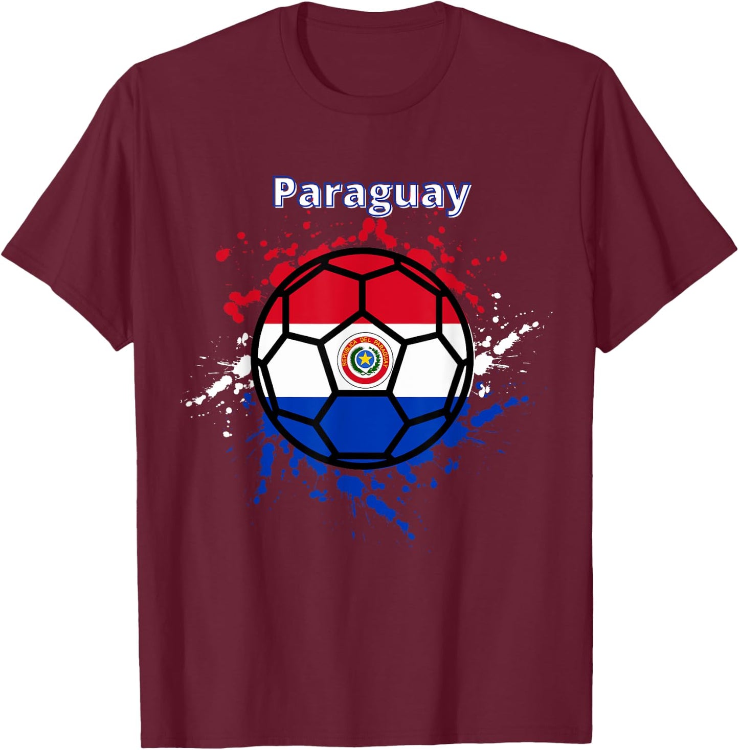 Paraguay Soccer Paraguayan Flag Futbol Fan Jersey T-Shirt - T-Shirt | Maroon