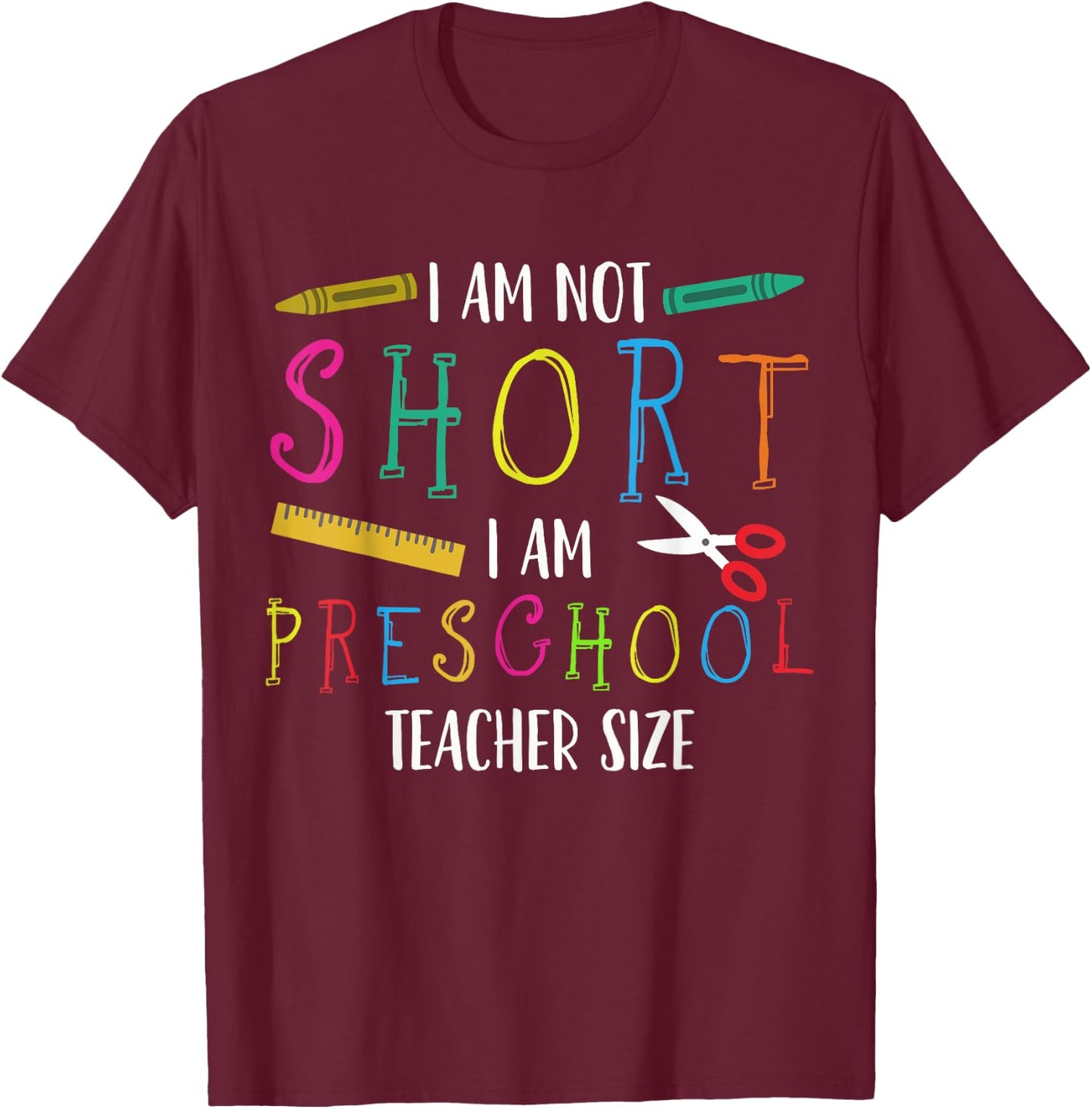 Preschool Teacher Short Pre-K Teacher T-Shirt - T-Shirt | Maroon