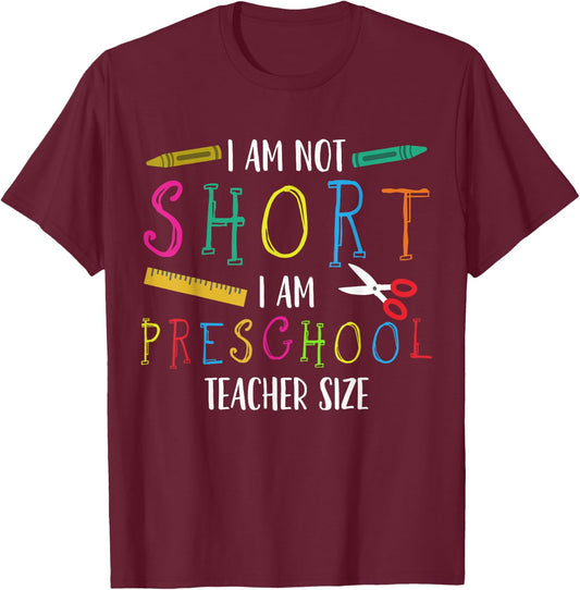 Preschool Teacher Short Pre-K Teacher T-Shirt - T-Shirt | Maroon