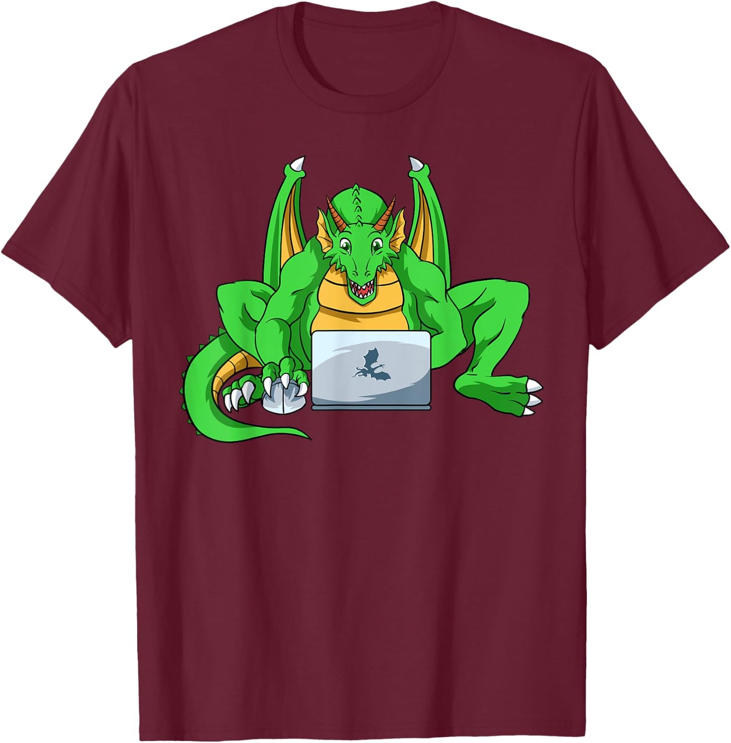 Funny Dragon Winged Flying Fire Breathing Mythical Creature T-Shirt - T-Shirt | Maroon