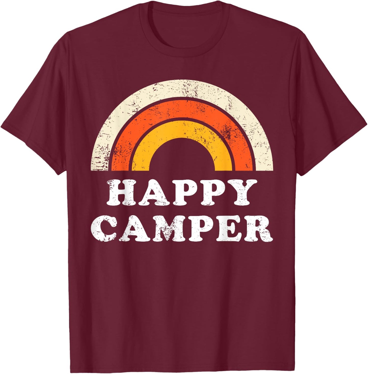 Happy Camper Shirt. Shirts Shirts Graphic T-Shirt - T-Shirt | Maroon