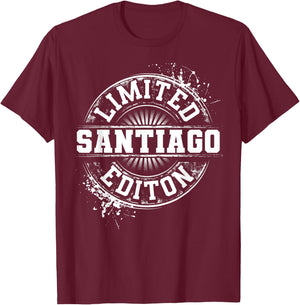 SANTIAGO Funny Surname Family Tree Birthday Reunion Gift T-Shirt - T-Shirt | Maroon