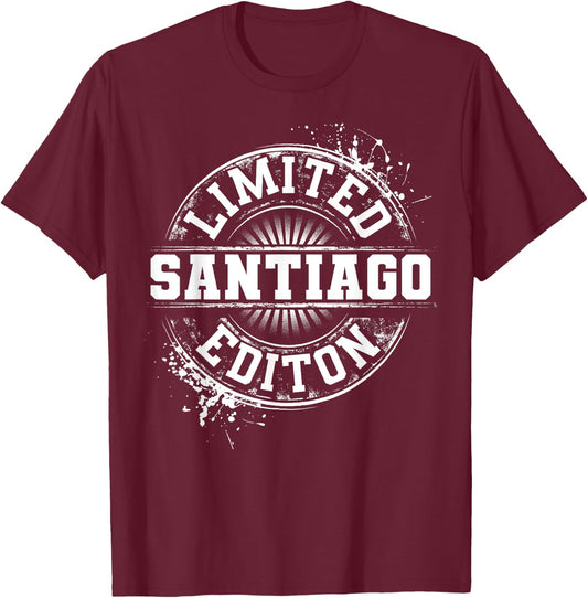 SANTIAGO Funny Surname Family Tree Birthday Reunion Gift T-Shirt - T-Shirt | Maroon
