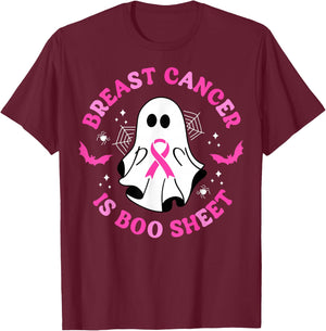 Breast Cancer Is Boo Sheet Awareness Halloween Pink Ghost T-Shirt - T-Shirt | Maroon
