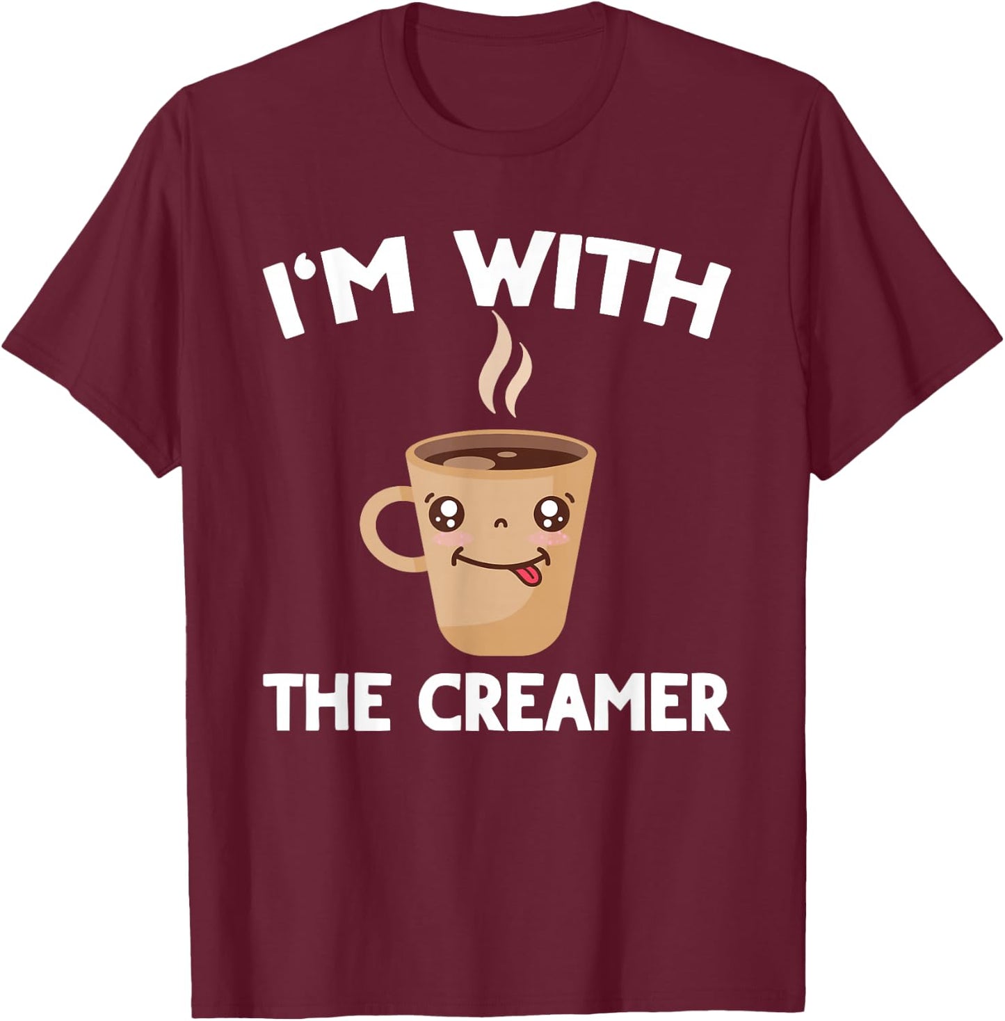 Coffee & Creamer Matching Couples His & Hers T-Shirt - T-Shirt | Maroon