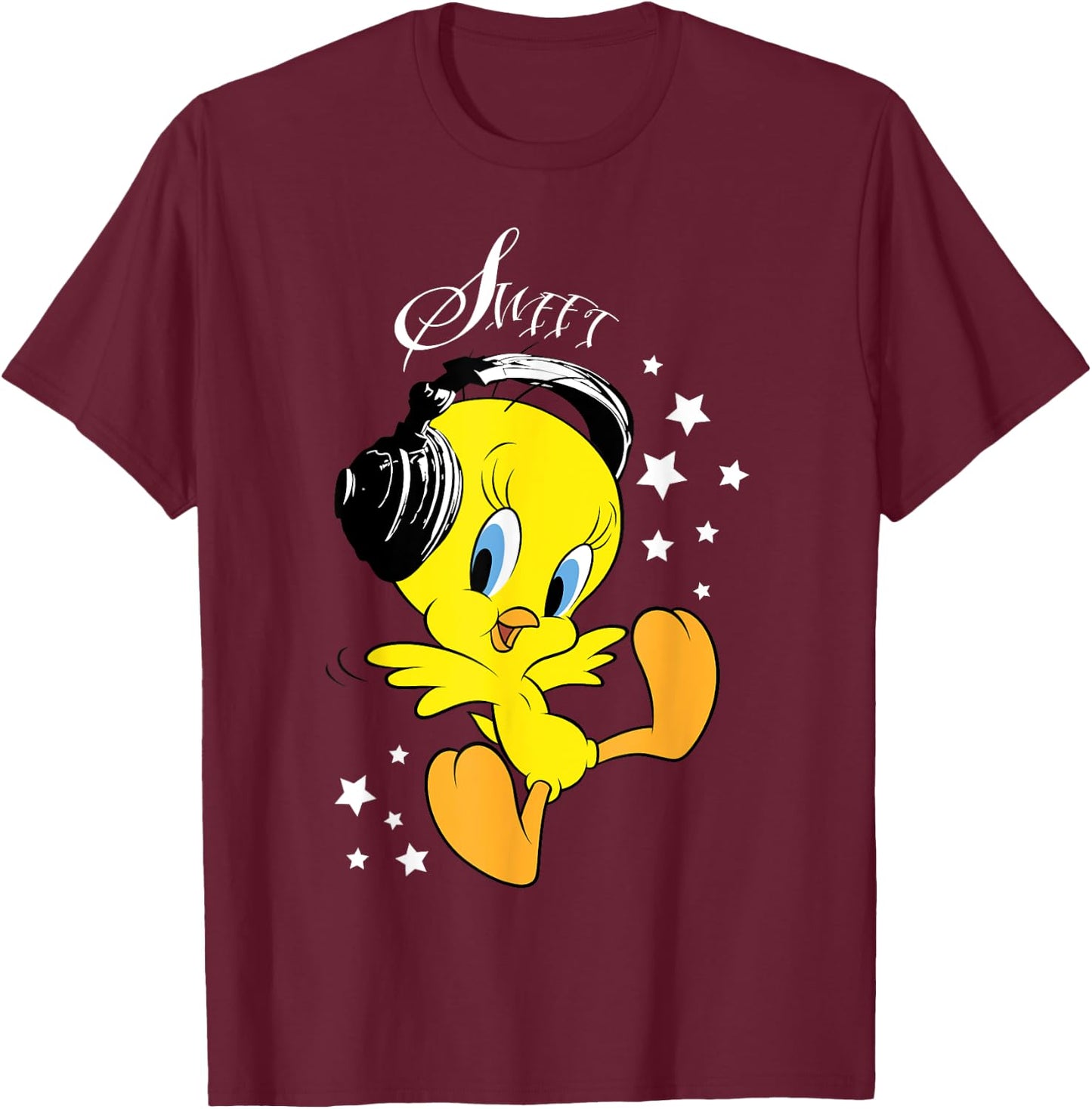 Kids Tweety Headphones T-Shirt - T-Shirt | Maroon