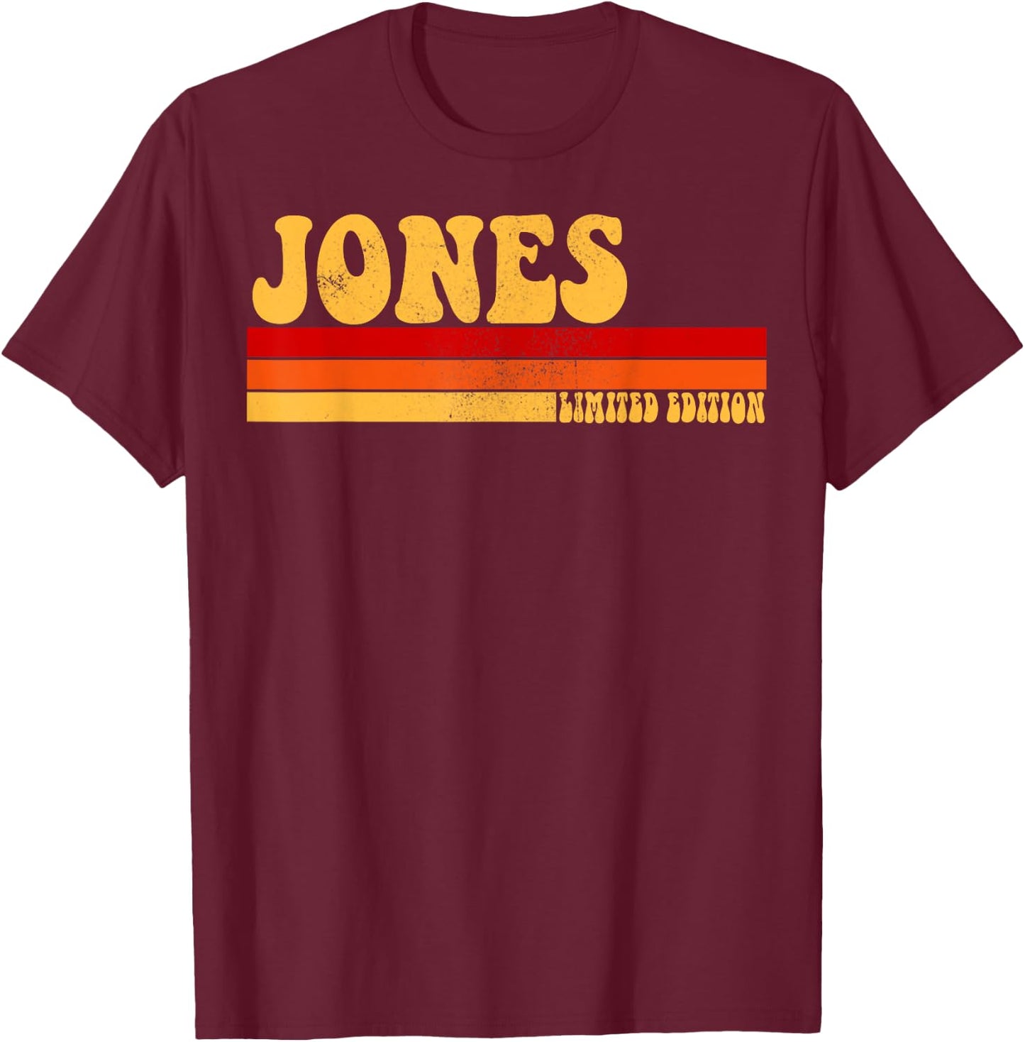 JONES Name Personalized Idea Men Retro Vintage JONES T-Shirt - T-Shirt | Maroon