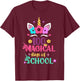 100th Day of School Unicorn 100 Magical Days Women Girls T-Shirt - T-Shirt | Maroon