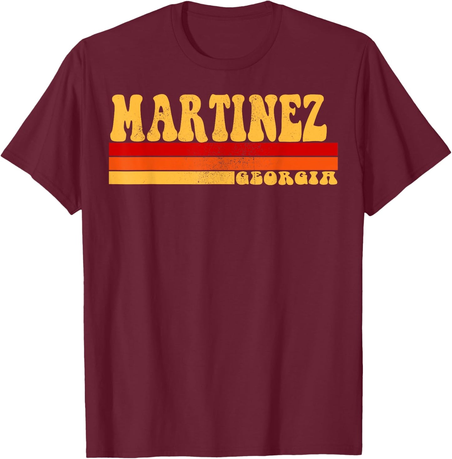 MARTINEZ Georgia City Vintage Roots Retro Design 70s 80s T-Shirt - T-Shirt | Maroon
