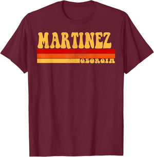 MARTINEZ Georgia City Vintage Roots Retro Design 70s 80s T-Shirt - T-Shirt | Maroon