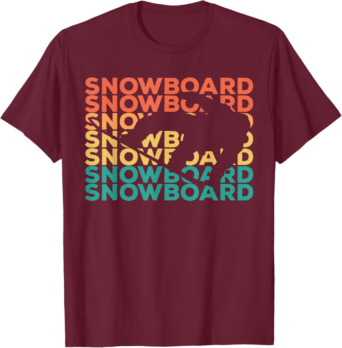 Retro Vintage Snowboarding Gift Snowboarders T-Shirt - T-Shirt | Maroon
