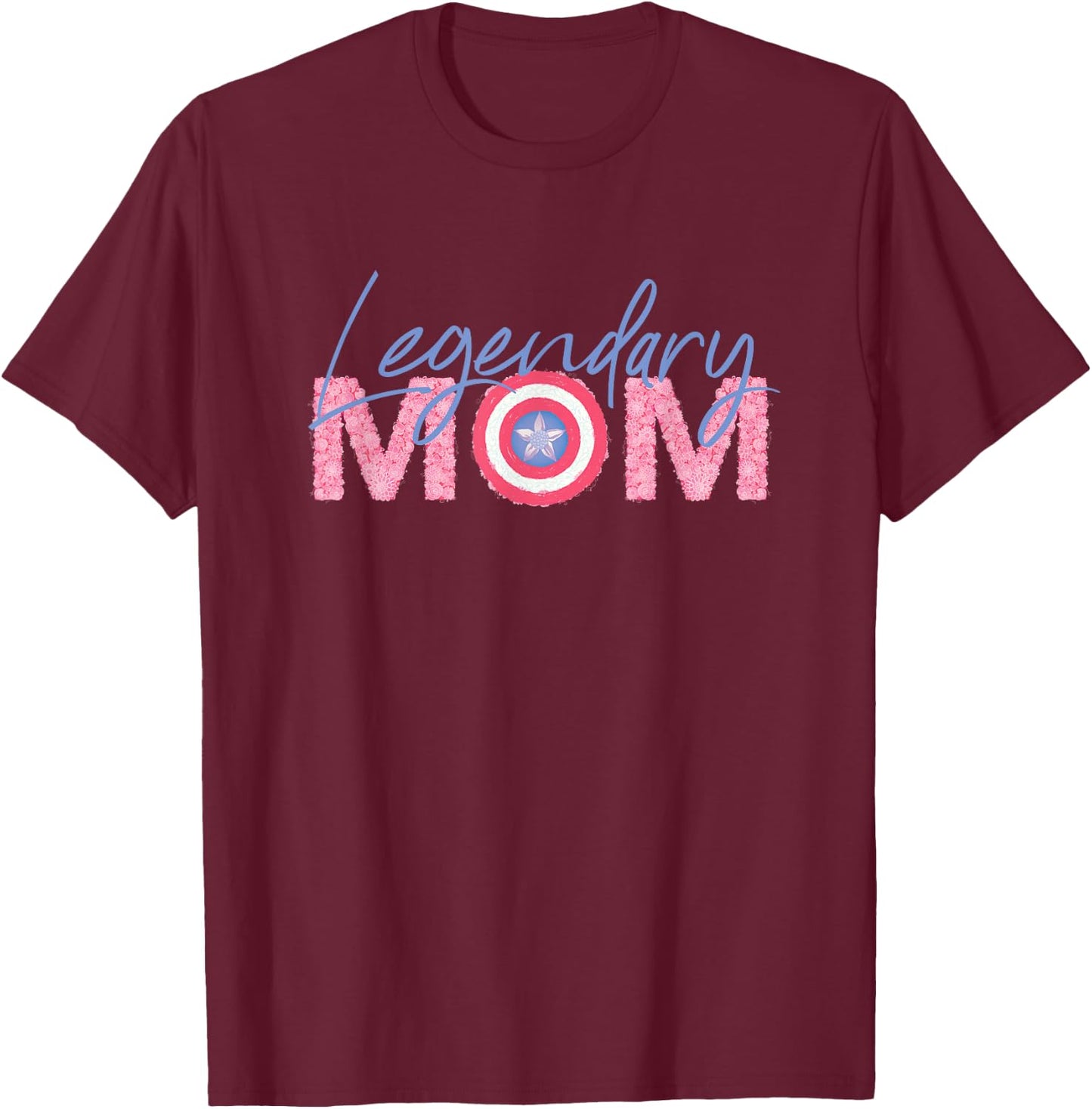 Marvel Captain America Legendary Mom Small T-Shirt - T-Shirt | Maroon