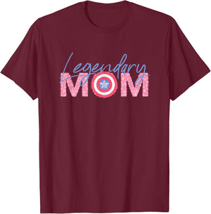 Marvel Captain America Legendary Mom Small T-Shirt - T-Shirt | Maroon