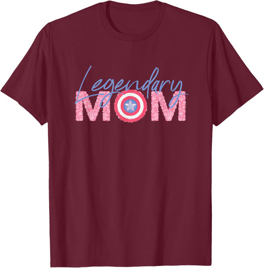 Marvel Captain America Legendary Mom Small T-Shirt - T-Shirt | Maroon