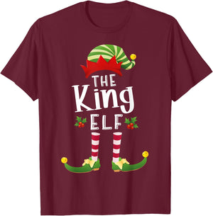 King Christmas Elf Matching Pajama X-Mas Party T-Shirt - T-Shirt | Maroon