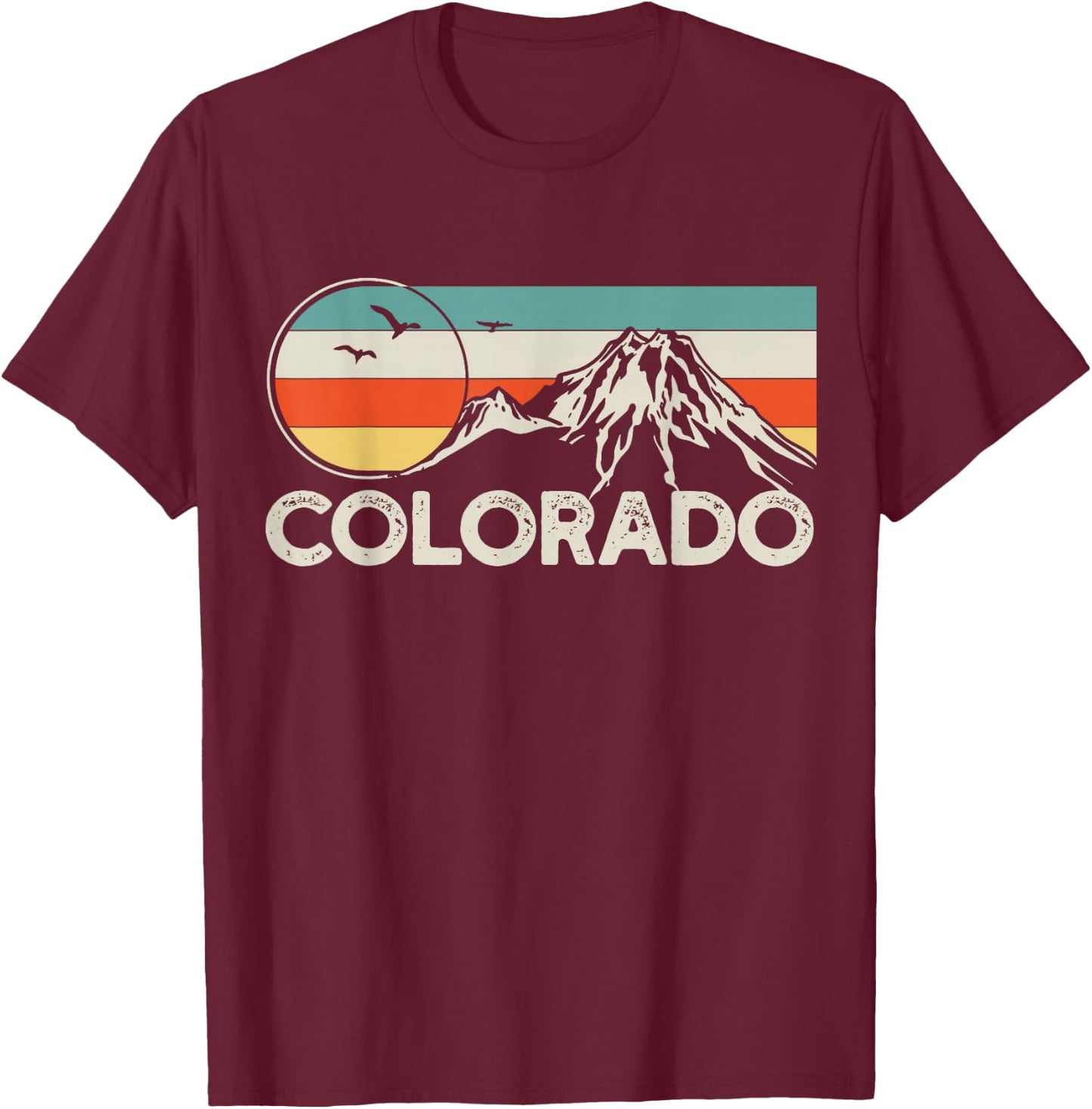 Colorado Hiking/Retro T-Shirt - T-Shirt | Maroon