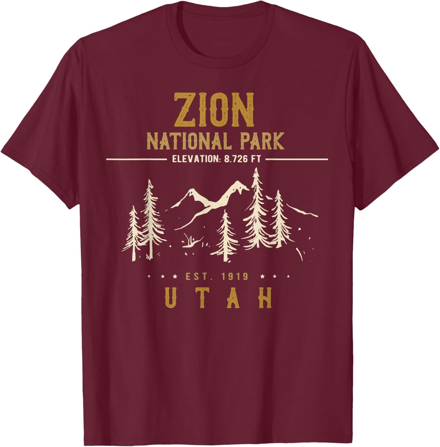 Zion National Park Shirt, US Nationalpark In Utah T-Shirt - T-Shirt | Maroon