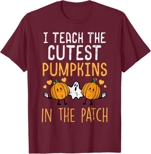 Halloween Teacher Teach Cutest Pumpkins Fall Costume Women T-Shirt - T-Shirt | Maroon