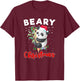 Beary Merry Christmas For Panda Bear Lovers Funny Xmas T-Shirt - T-Shirt | Maroon