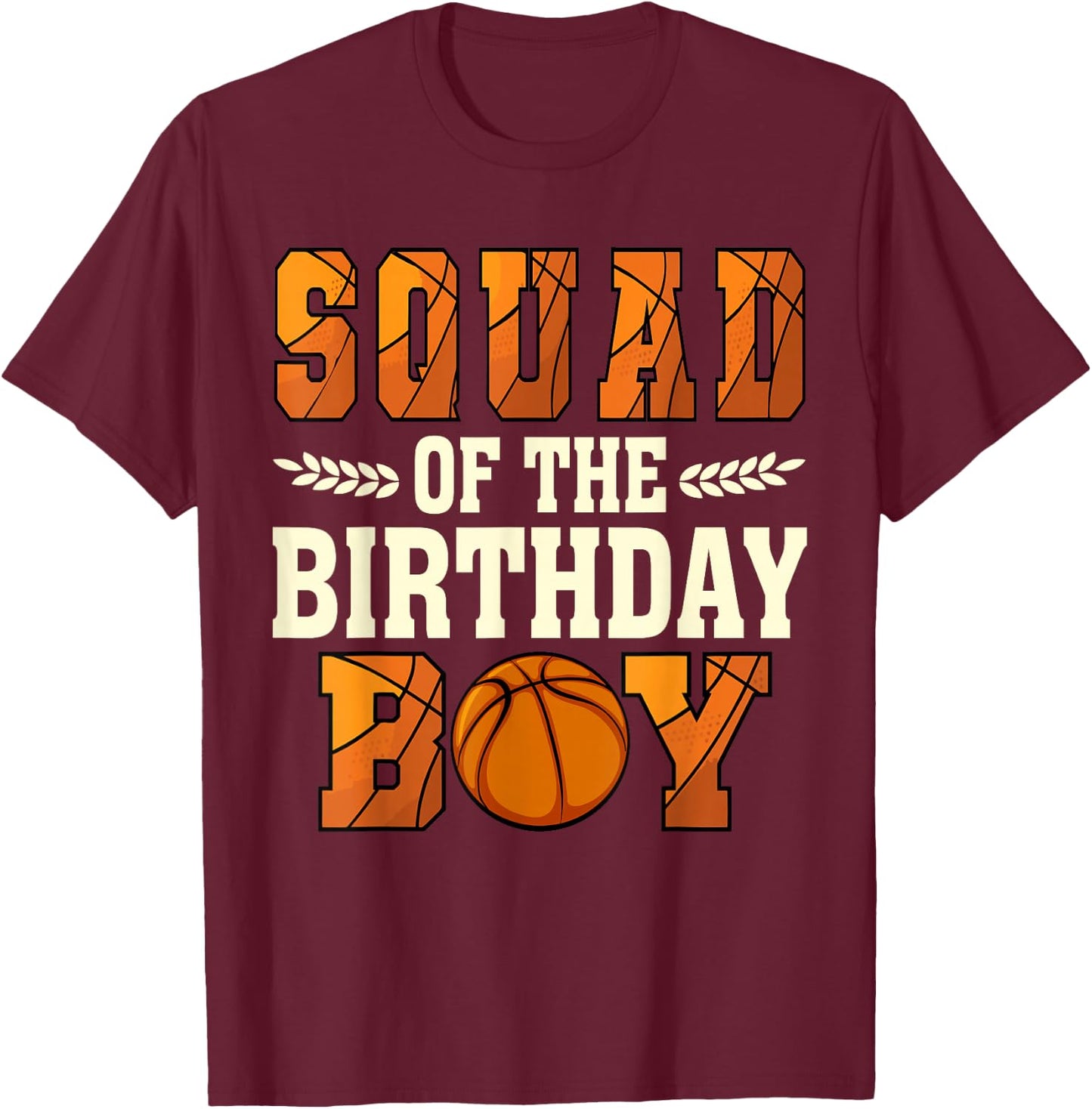 Squad Of The Birthday Boy Basketball 1st Bday T-Shirt - T-Shirt | Maroon