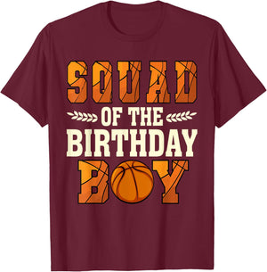 Squad Of The Birthday Boy Basketball 1st Bday T-Shirt - T-Shirt | Maroon