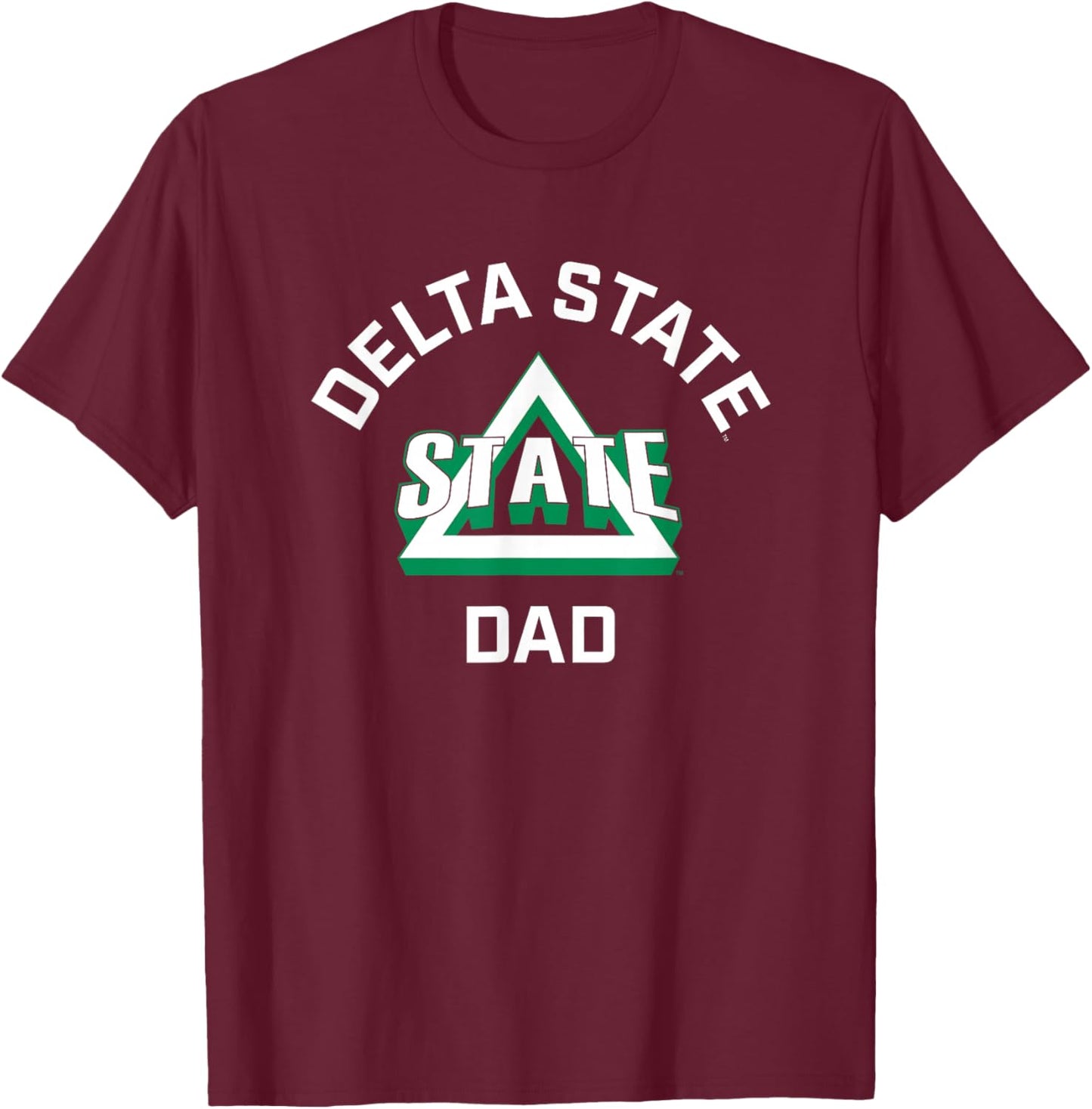 Delta State University Statesmen Arched Dad T-Shirt - T-Shirt | Maroon