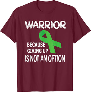 Traumatic Brain Injury Warrior | Green Ribbon TBI Month T-Shirt - T-Shirt | Maroon