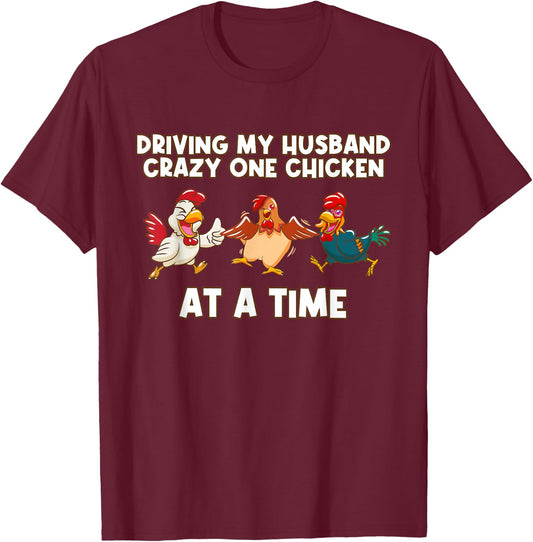 Crazy Chicken Funny Lady Gifts for Chicken Lovers T-Shirt - T-Shirt | Maroon
