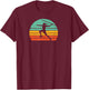 Vintage Vibe Eighties Track & Field Javelin Girl Retro T-Shirt - T-Shirt | Maroon