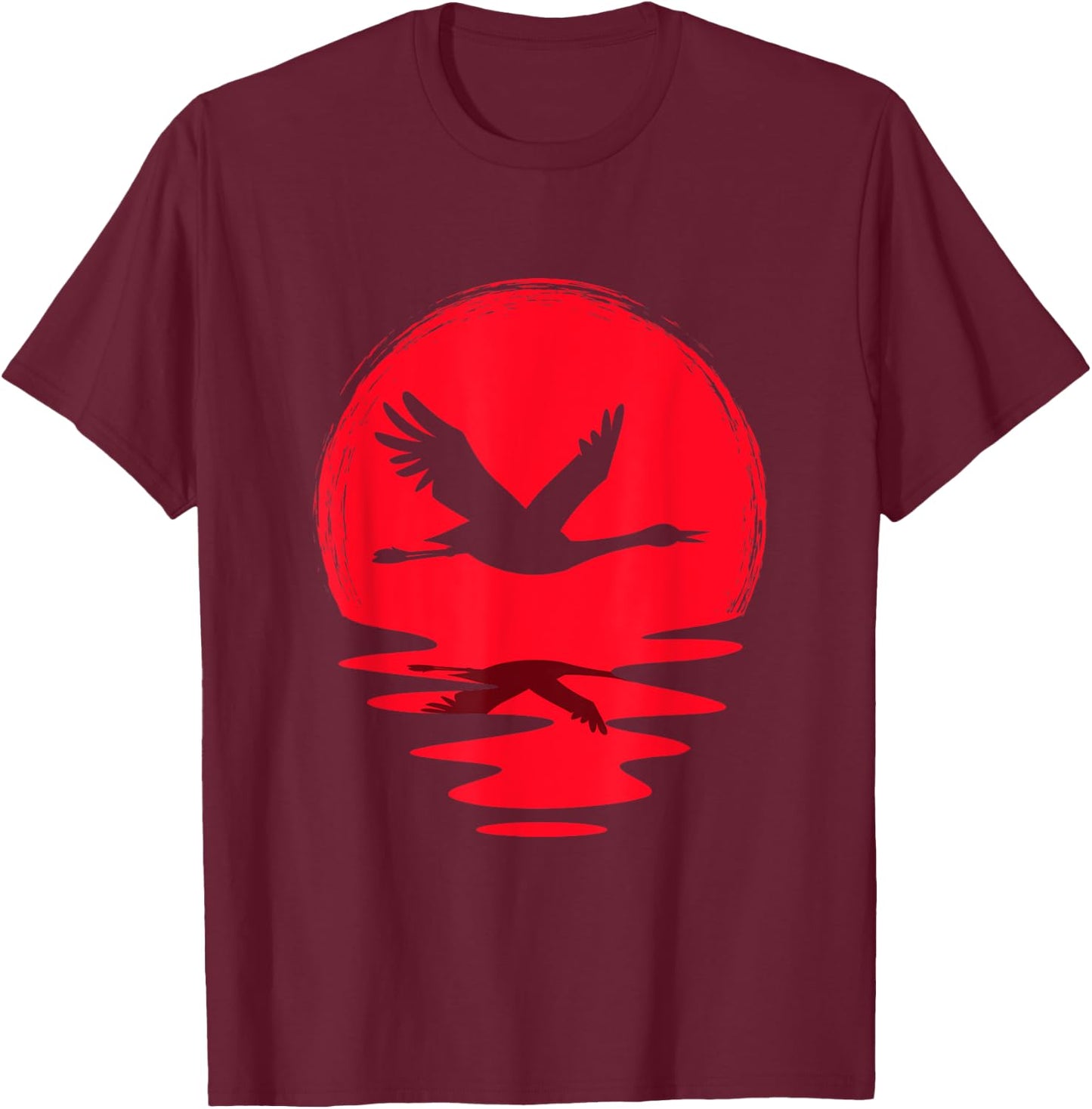 Common Crane Nature Origami Birdie Animal Cute Lover Bird T-Shirt - T-Shirt | Maroon