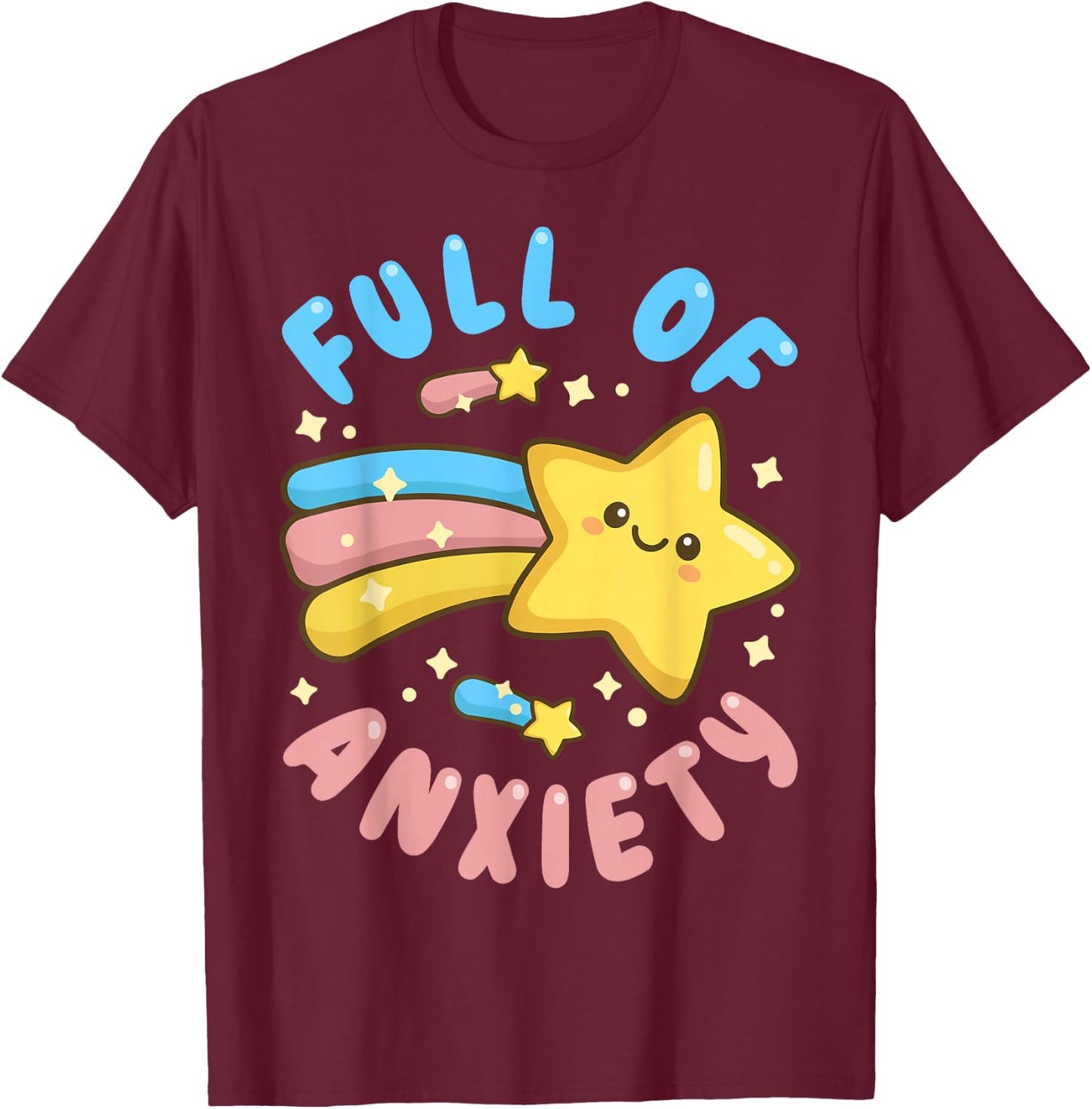 Pastel Goth Full of Anxiety T-Shirt - T-Shirt | Maroon