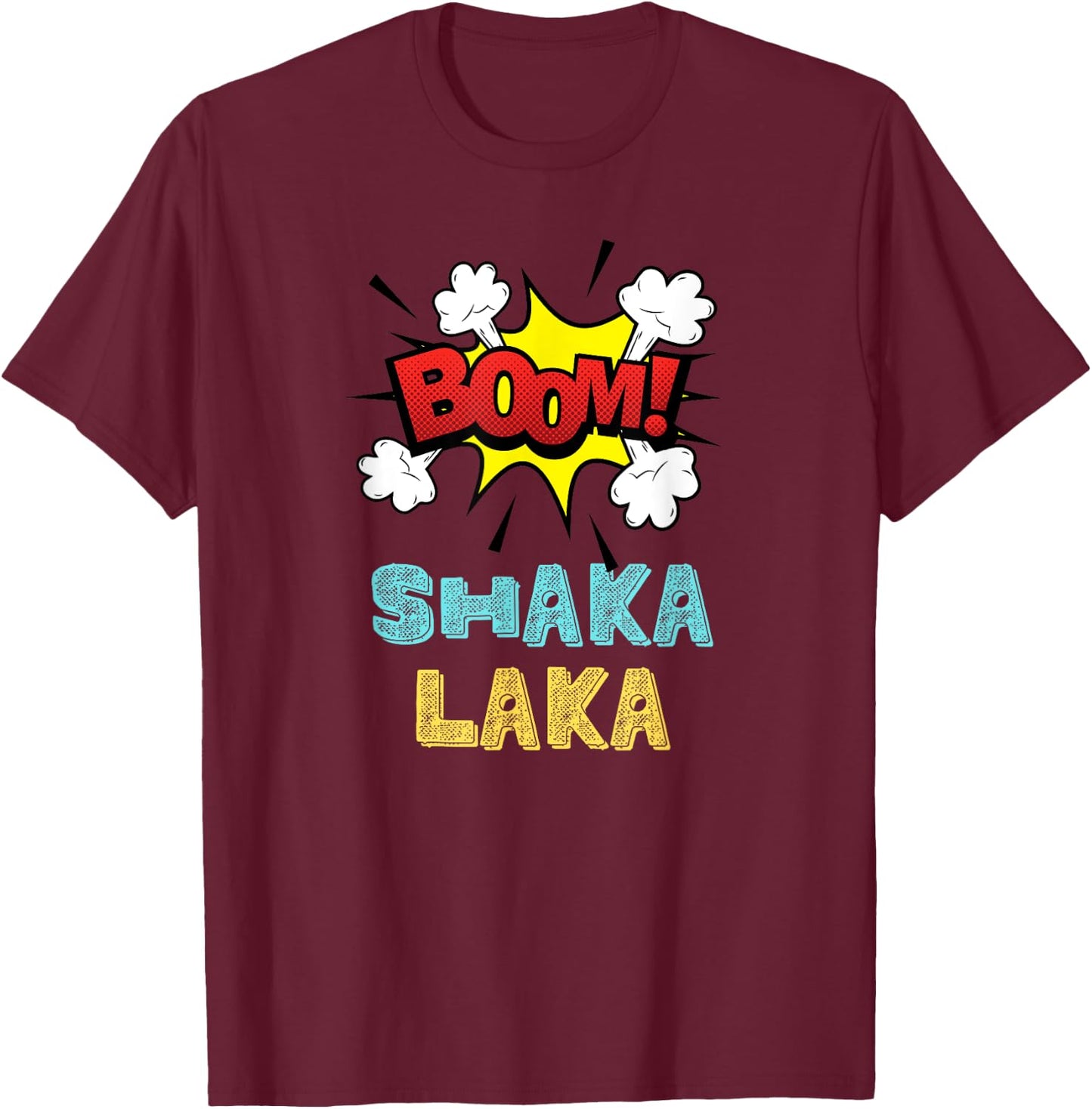 Crazy Nemesh Boom Shakalaka Funny Comics Vibes Aloha Hawaiian Greeting - Men's Surfing Hawaiian Father's Day - Black, Small T-Shirt - T-Shirt | Maroon
