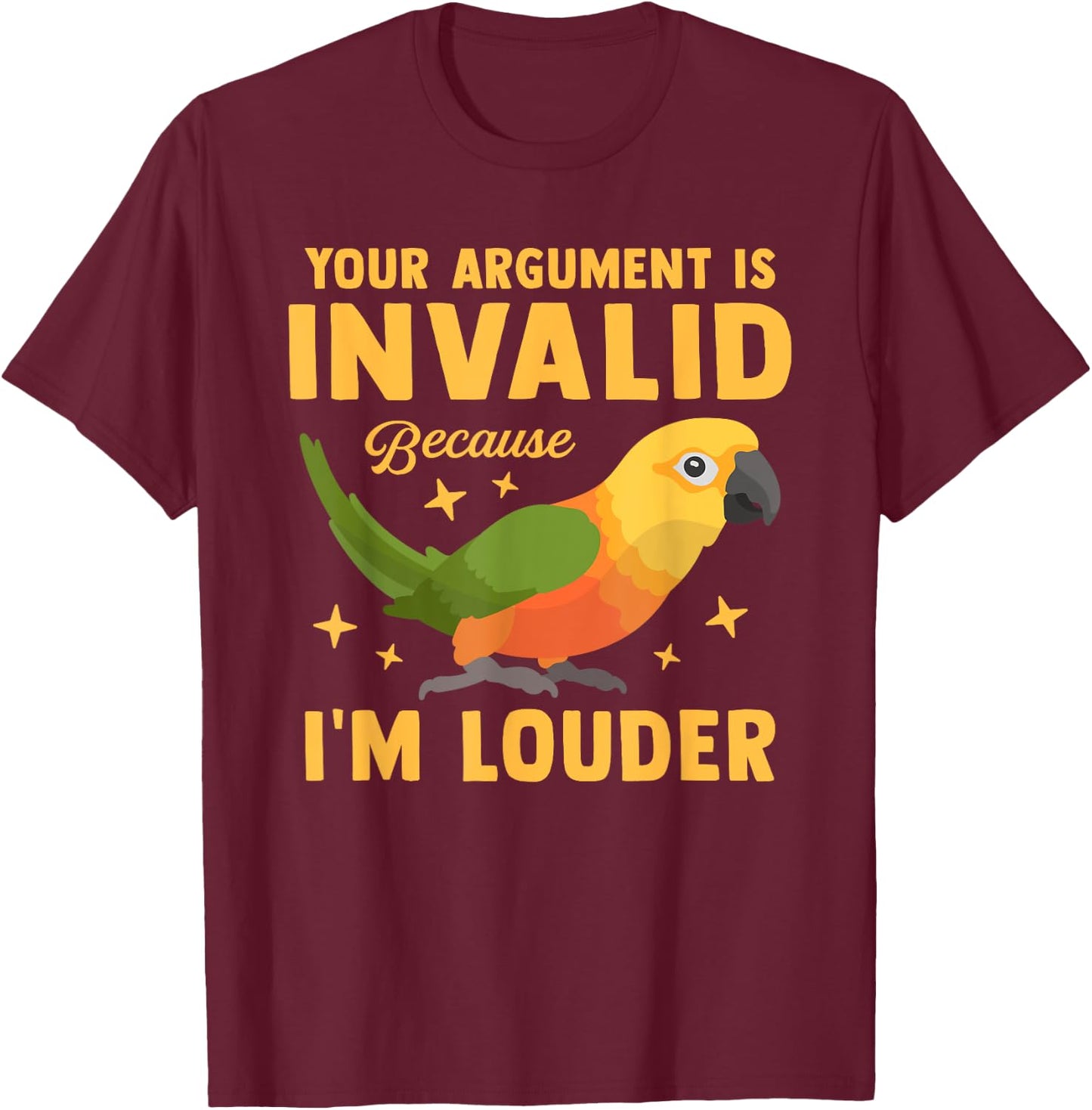 Funny Jenday Conure Bird Lover Parrot Pet Animal Owner Gifts T-Shirt - T-Shirt | Maroon