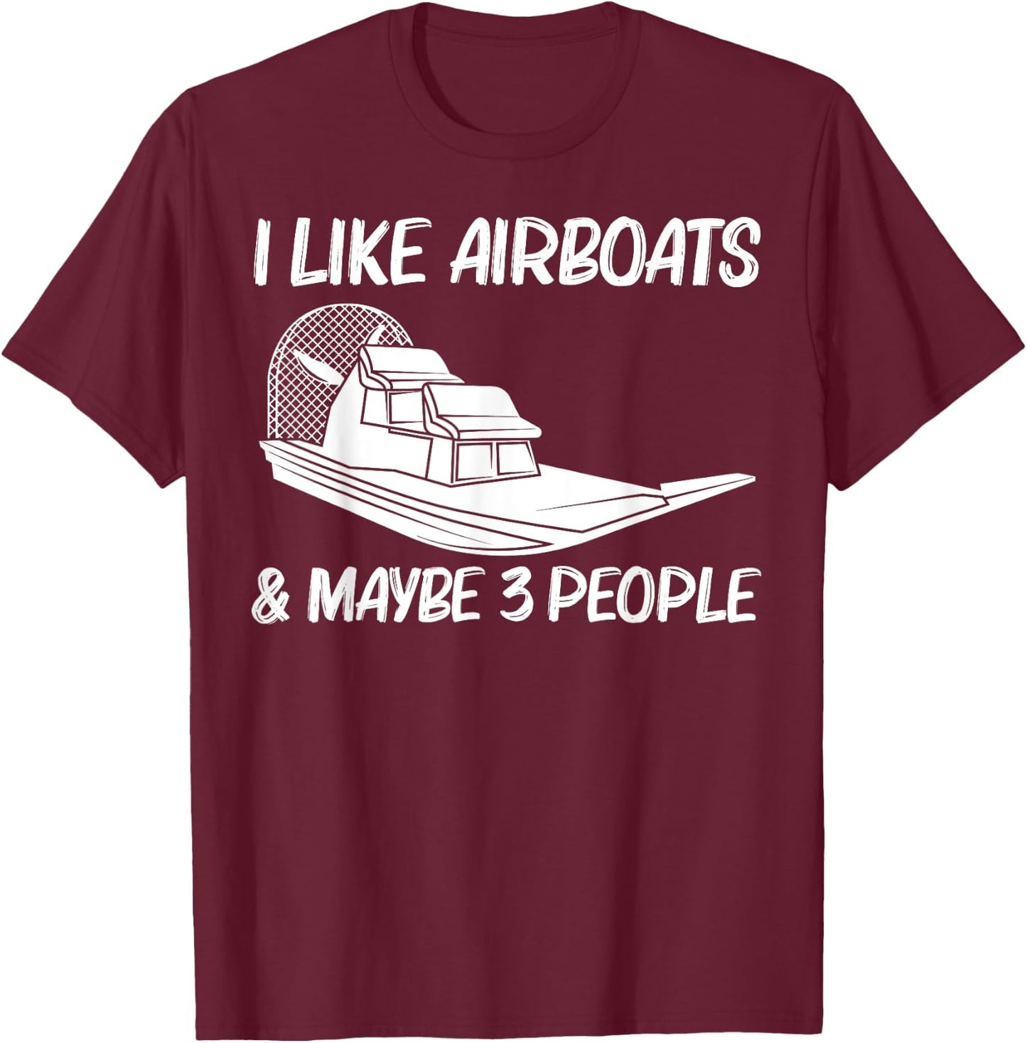Cool Airboat Gift Women Airboat Racing Aircraft Boat T-Shirt - T-Shirt | Maroon