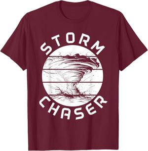 Tornado Chaser Meteorologist Storm Chasing Meteorology T-Shirt - T-Shirt | Maroon